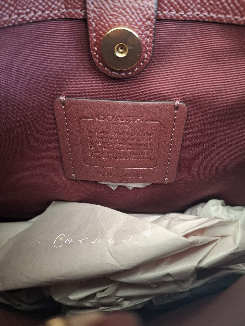 NWT!COACH SMALL TOWN BUCKET BAG IN SIGNATURE CANVAS ( 2312) IM/BROWN 1941 RED - Picture 9 of 10